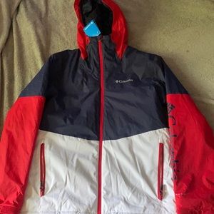 A red white and blue columbia insulated jacket ! Brand new with tags !
